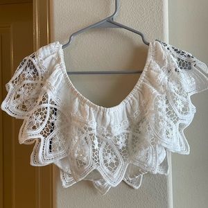 Forever 21 cute white new with tags very cropped shirt